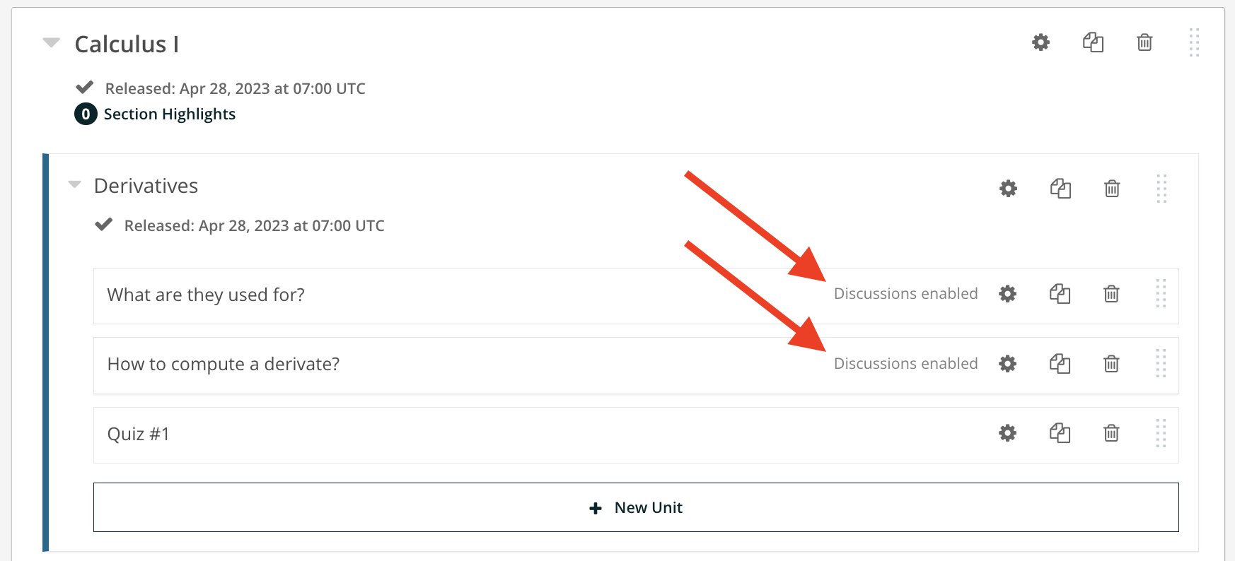 Toggle switches for anonymous posts in Open edX discussions configuration.
