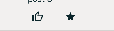 The "Like", "Follow", feedback icons in a post, response, or comment.