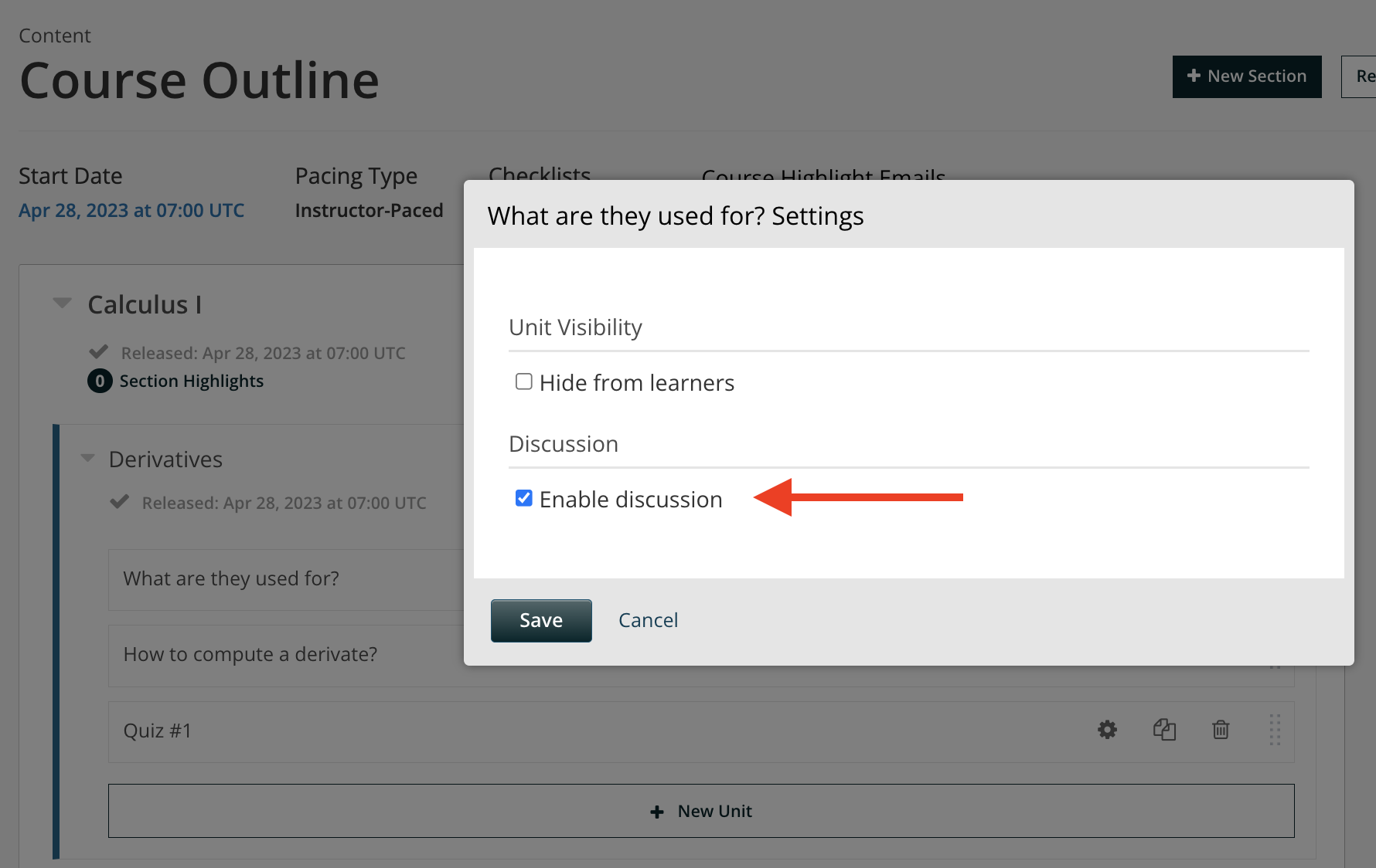 Toggle switches for anonymous posts in Open edX discussions configuration.